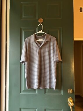 Grand Slam Men's Gray Striped Polo